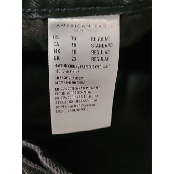 American Eagle Girlfriend Hi Rise Size 18 Jeans Reg Black Button fly stretch New - Picture 5 of 9